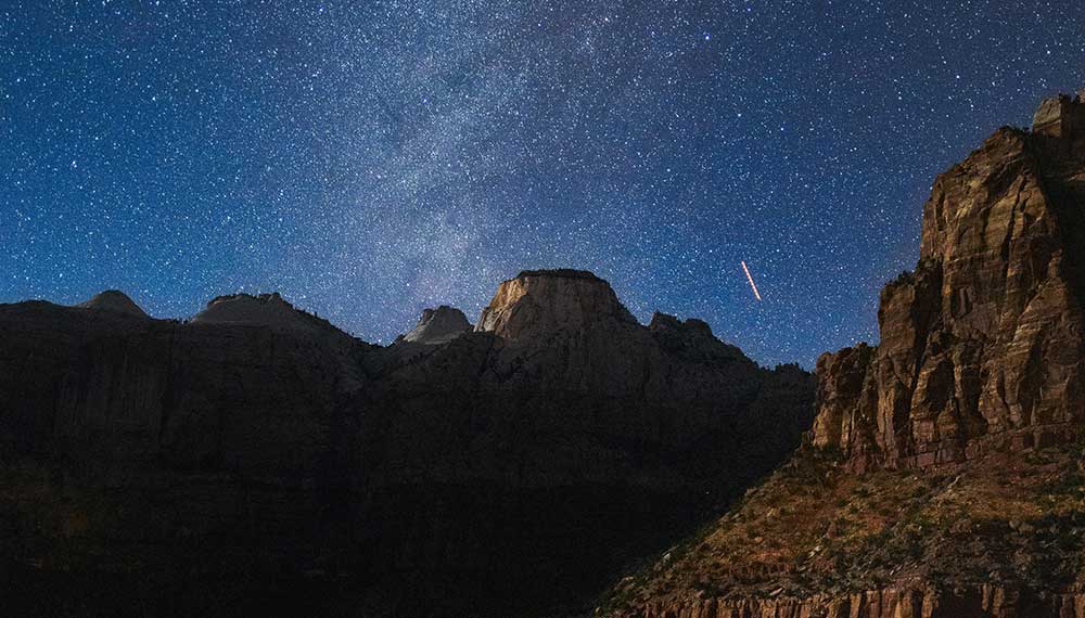 mountains at night